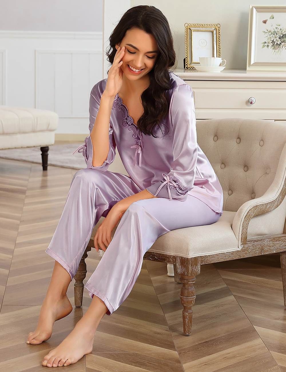 Velour & Co Women's Lace Nightdress - Luxury Sleepwear