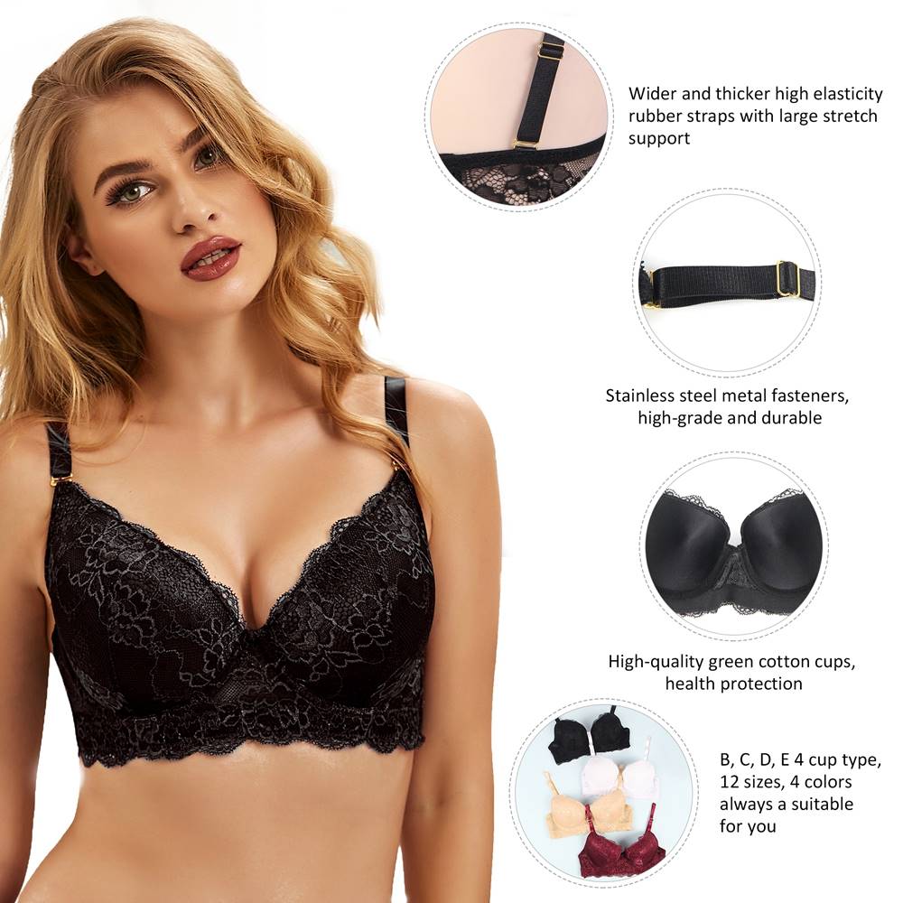 Velour & Co Women's Lace Bra - Supportive Lingerie