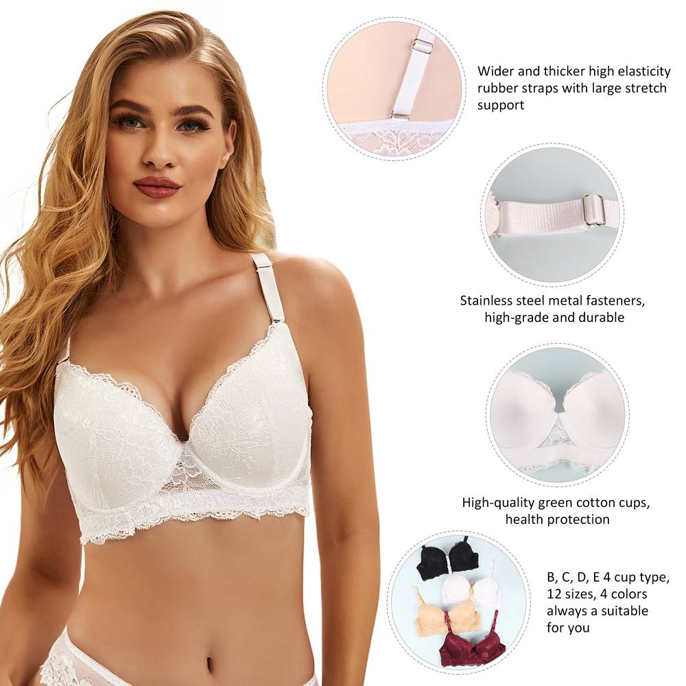 Velour & Co Women's Lace Bra - Supportive Lingerie