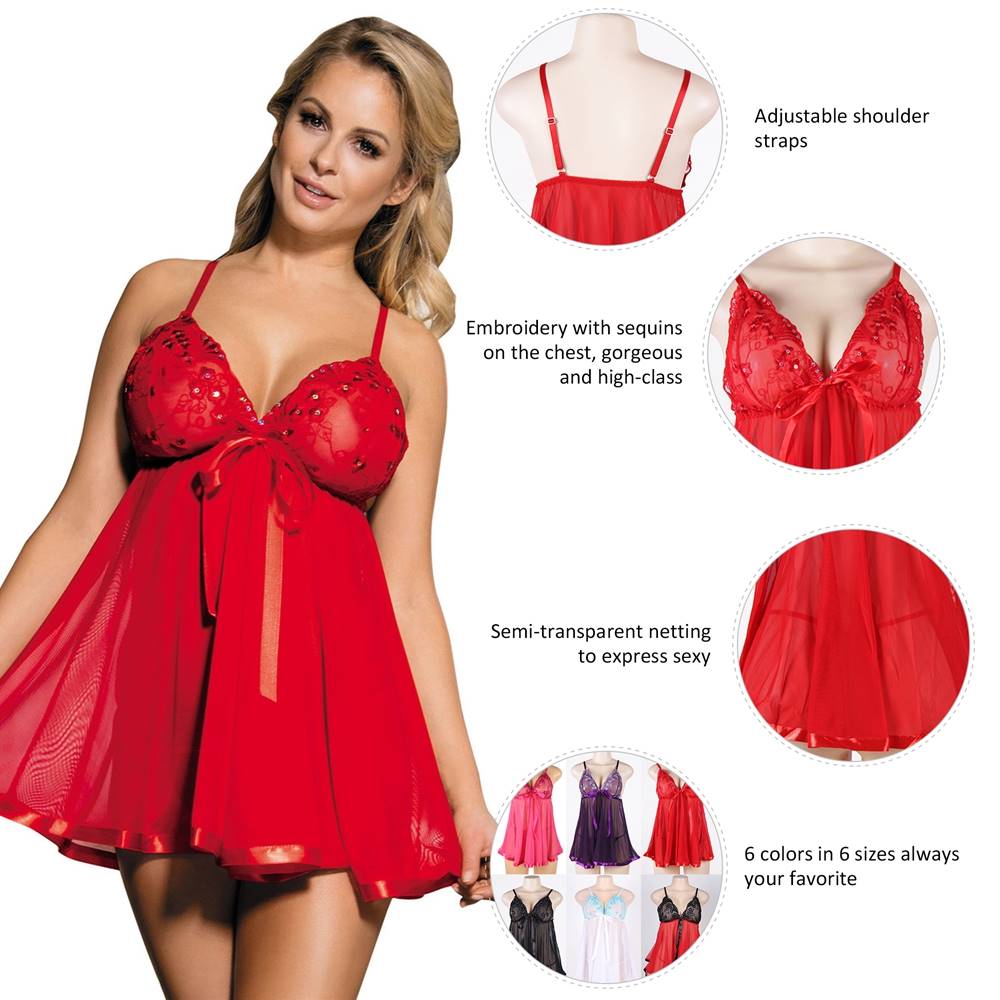 Velour & Co Women's Lace Babydoll