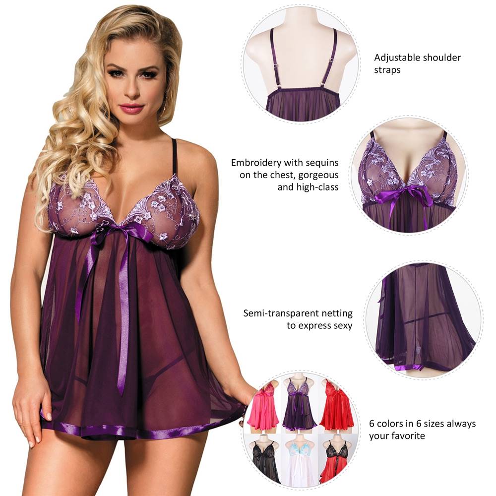 Velour & Co Women's Lace Babydoll