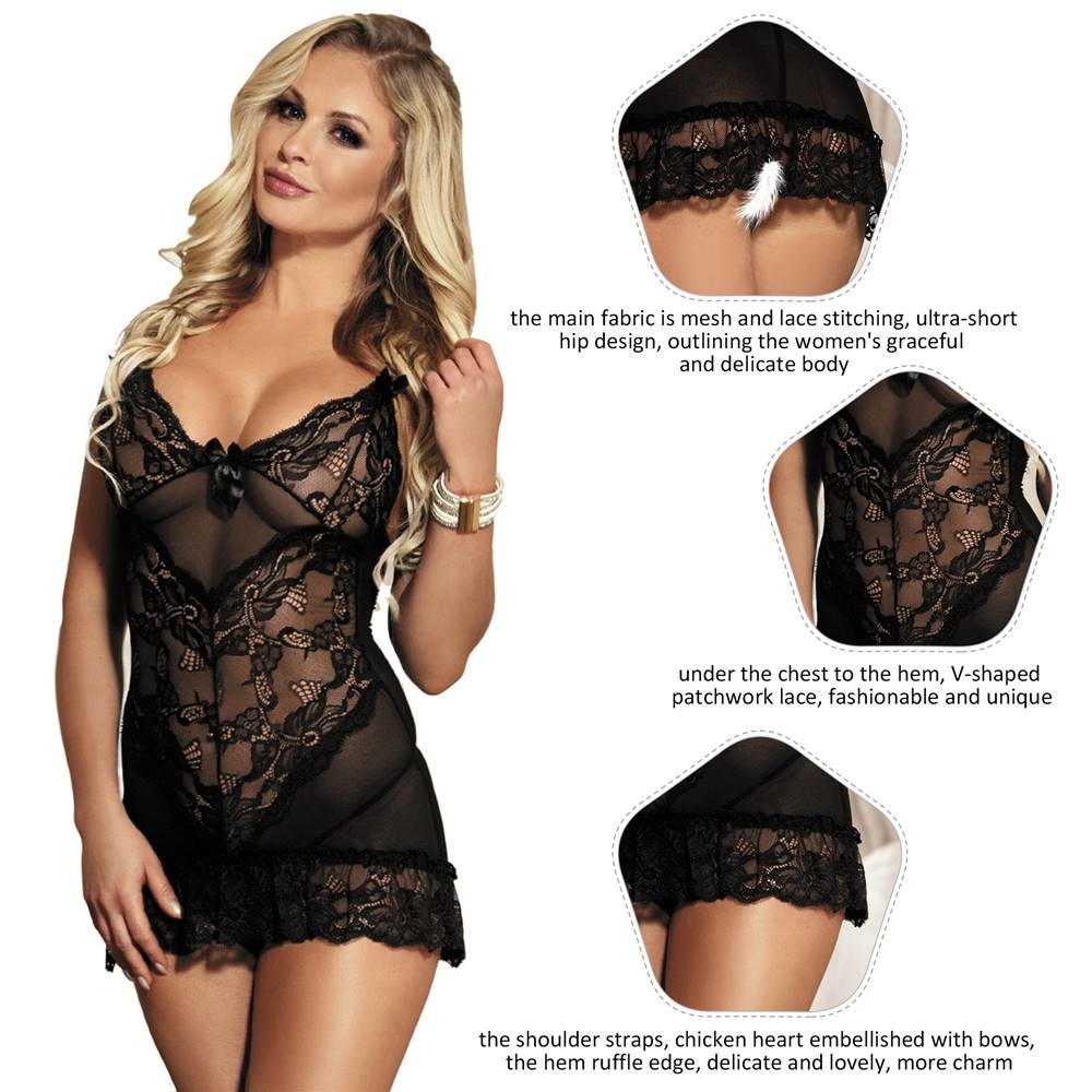 Velour & Co Women's Lace Babydoll