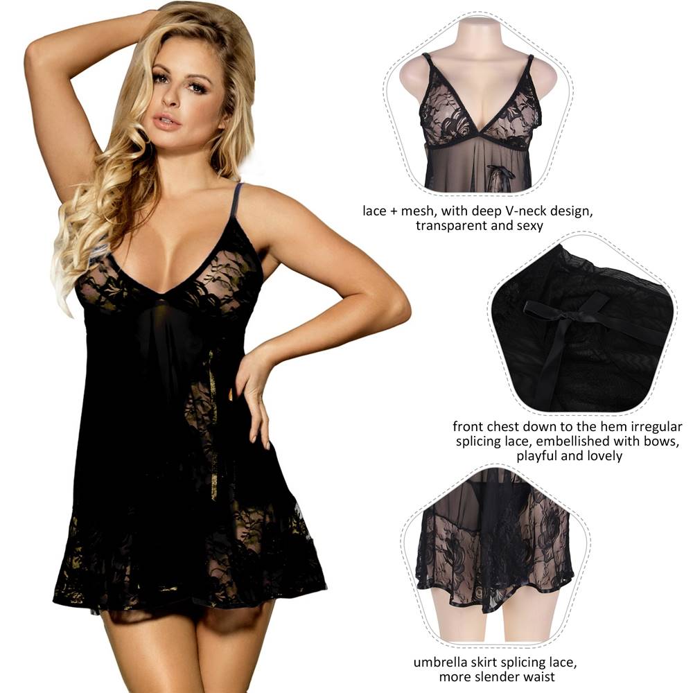 Velour & Co Women's Lace Babydoll