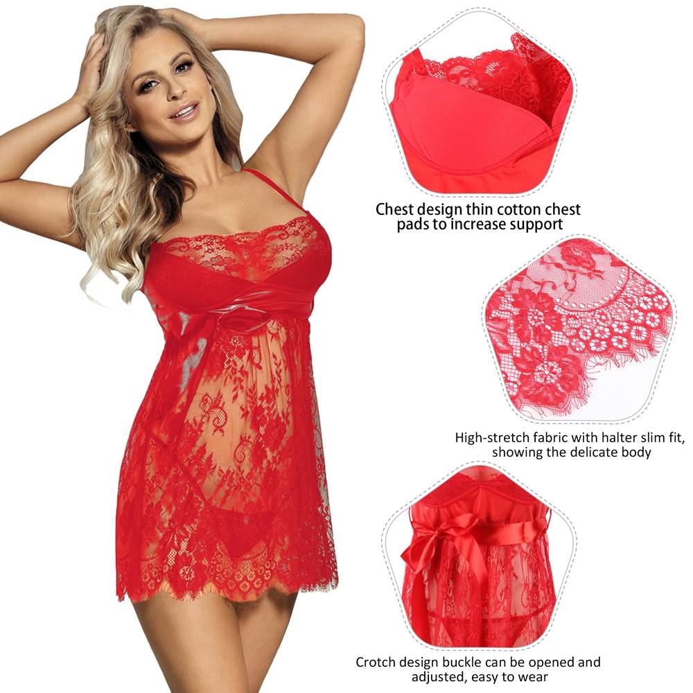 Velour & Co Women's Lace Babydoll