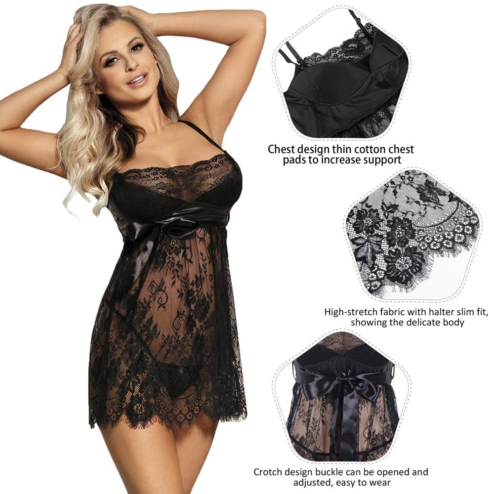Velour & Co Women's Lace Babydoll