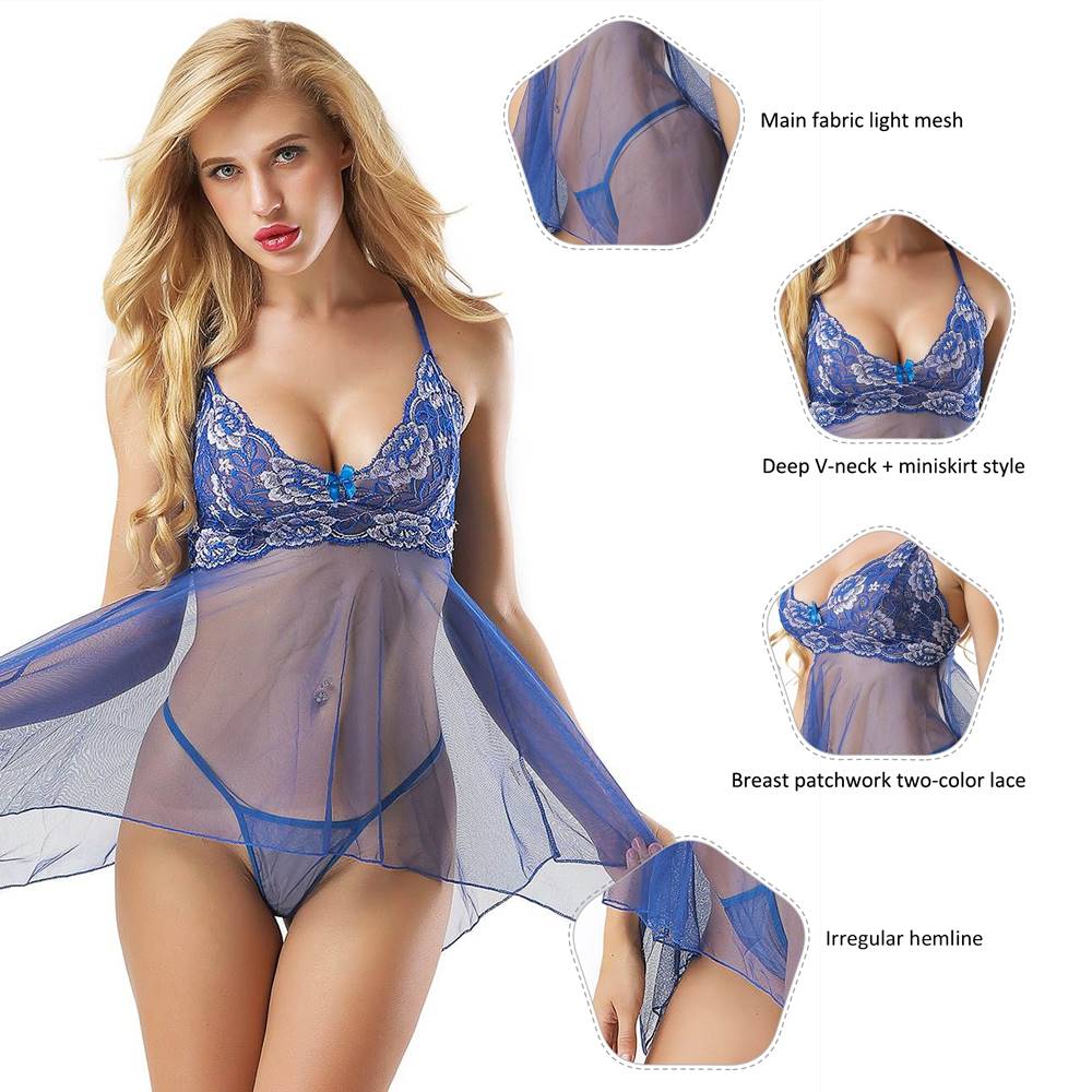 Velour & Co Women's Lace Babydoll
