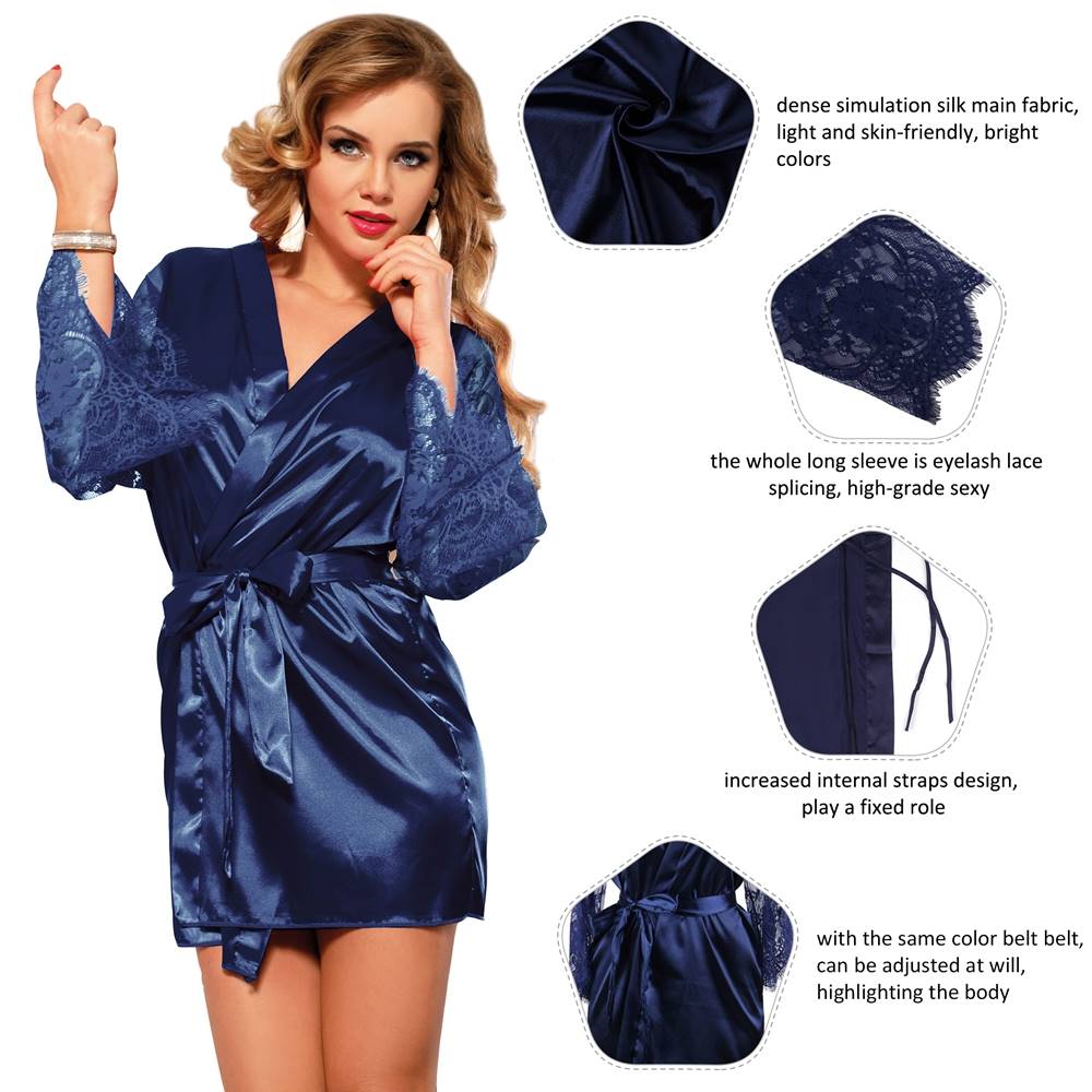 Velour & Co Women's Satin Dressing Gown - Women's Bathrobe