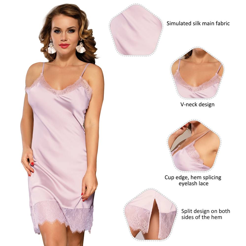 Velour & Co Women's Lace Nightdress - Luxury Sleepwear
