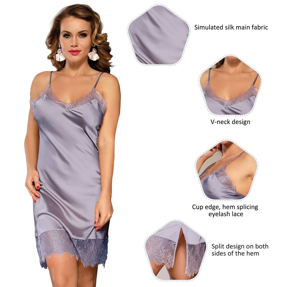 Velour & Co Women's Lace Nightdress - Luxury Sleepwear