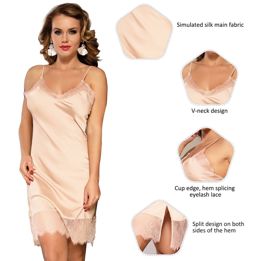 Velour & Co Women's Lace Nightdress - Luxury Sleepwear