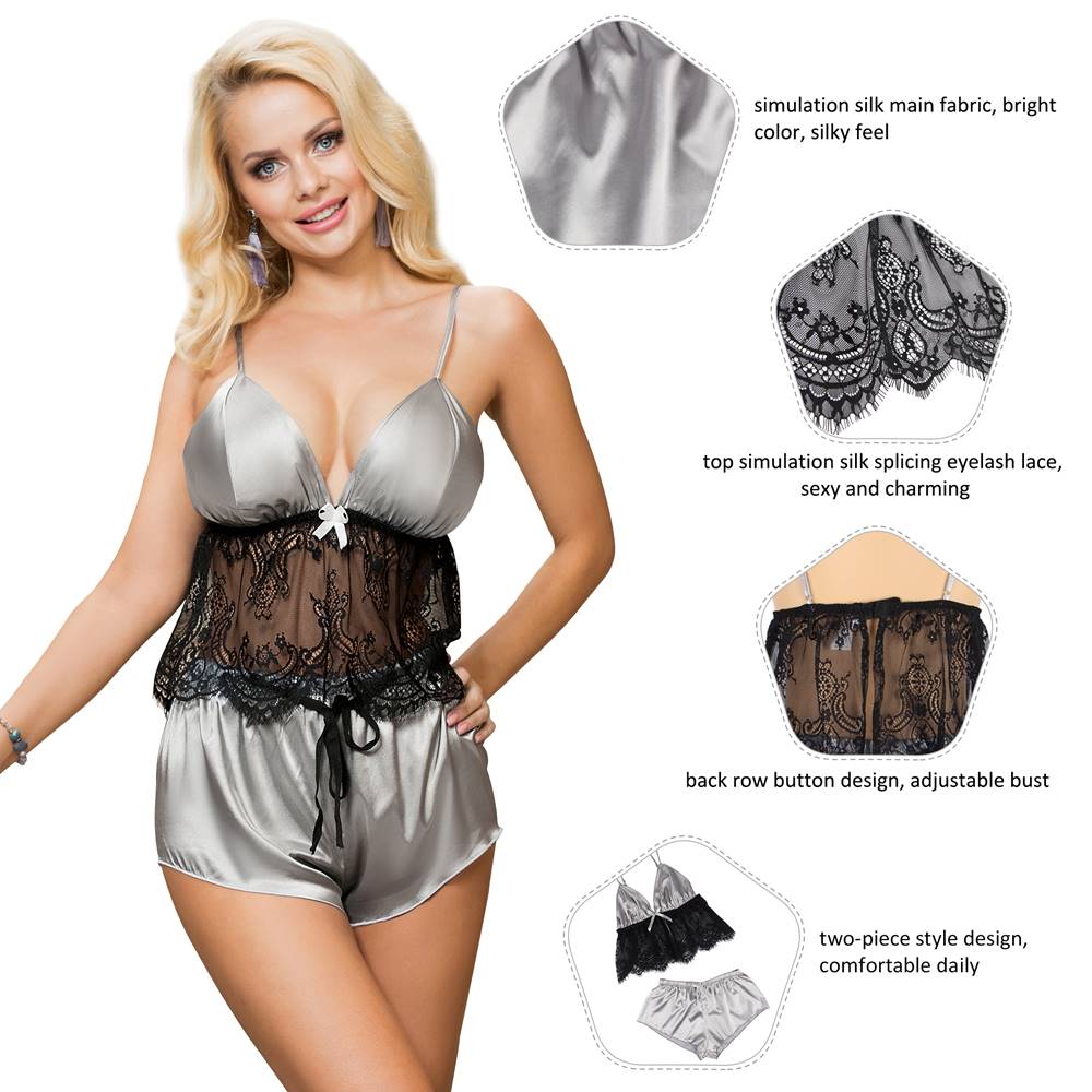 Velour & Co Women's Lace Nightdress - Luxury Sleepwear