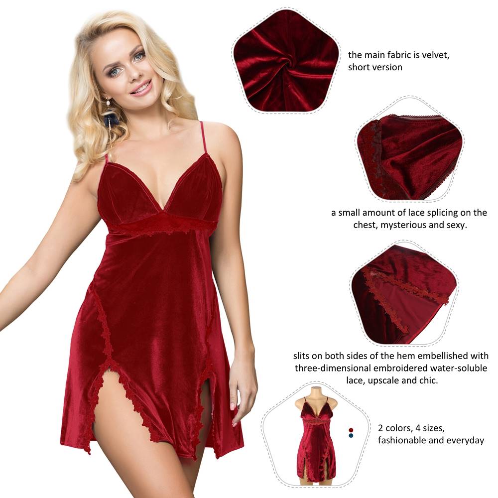 Velour & Co Women's Lace Nightdress - Luxury Sleepwear