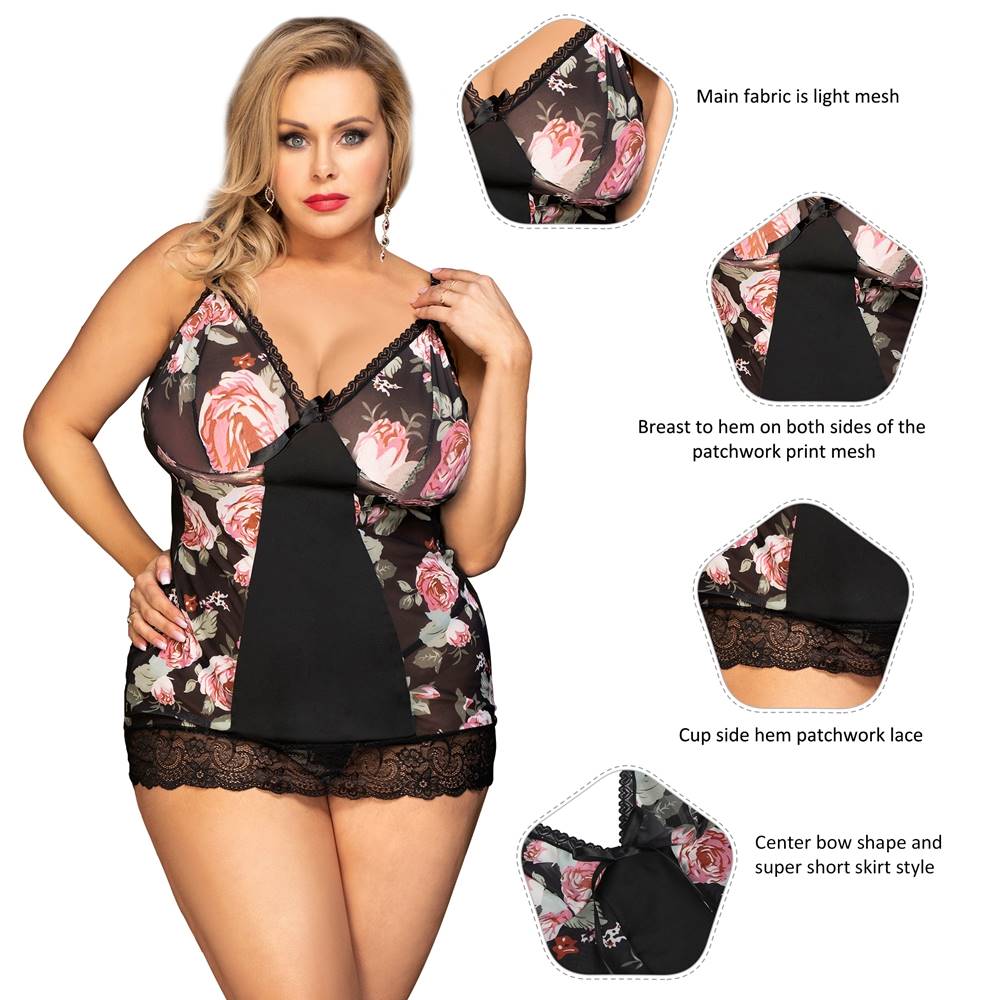 Velour & Co Women's Lace Babydoll