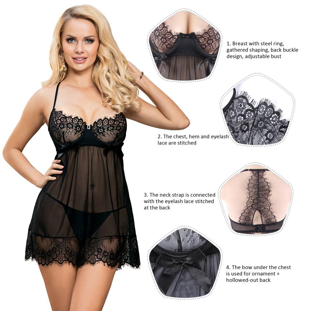 Velour & Co Women's Lace Babydoll