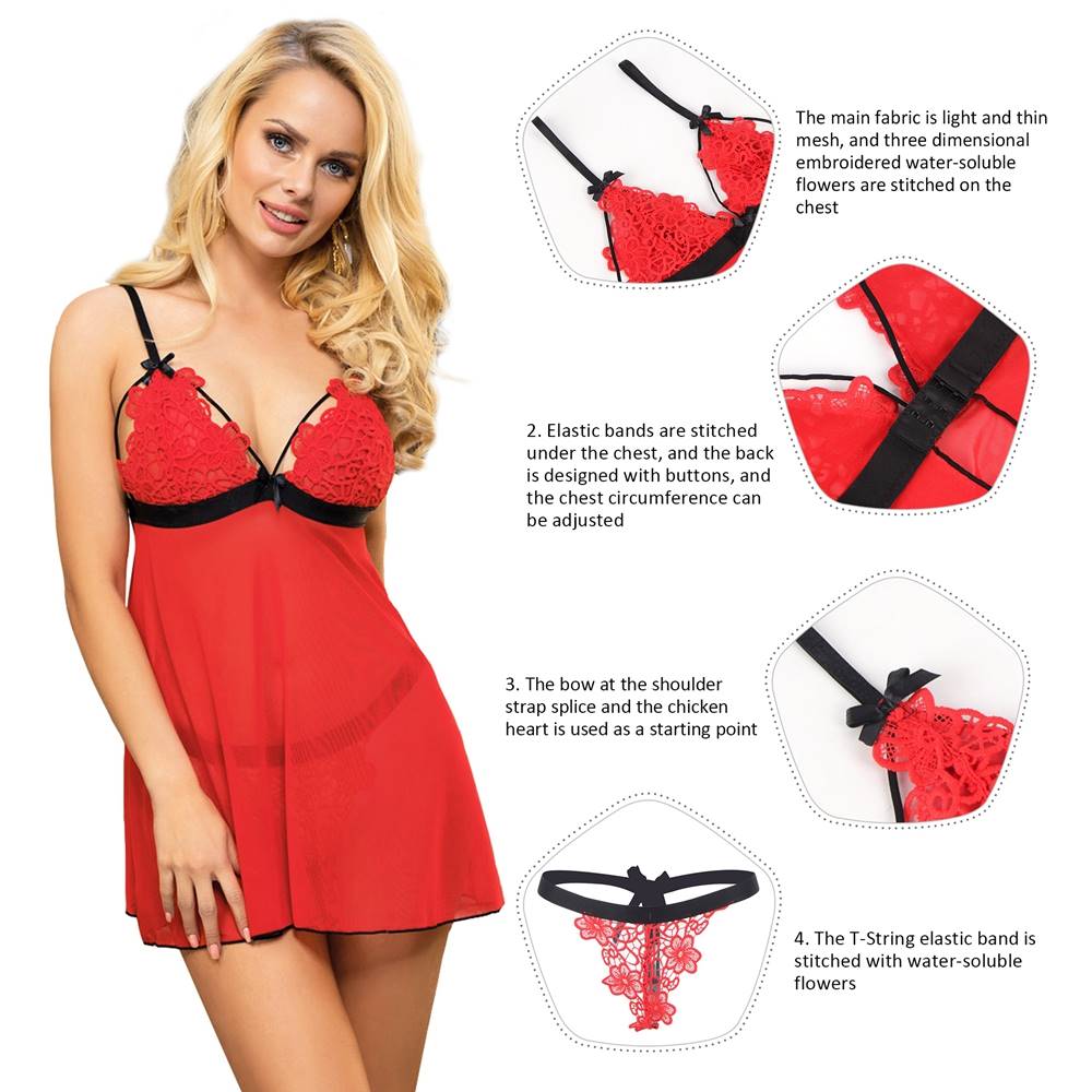 Velour & Co Women's Lace Babydoll