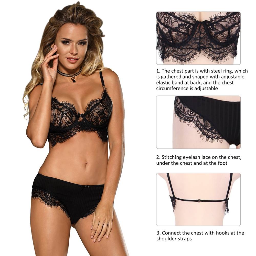 Velour & Co Women's Matching Lingerie Set - Matching Bra & Knickers