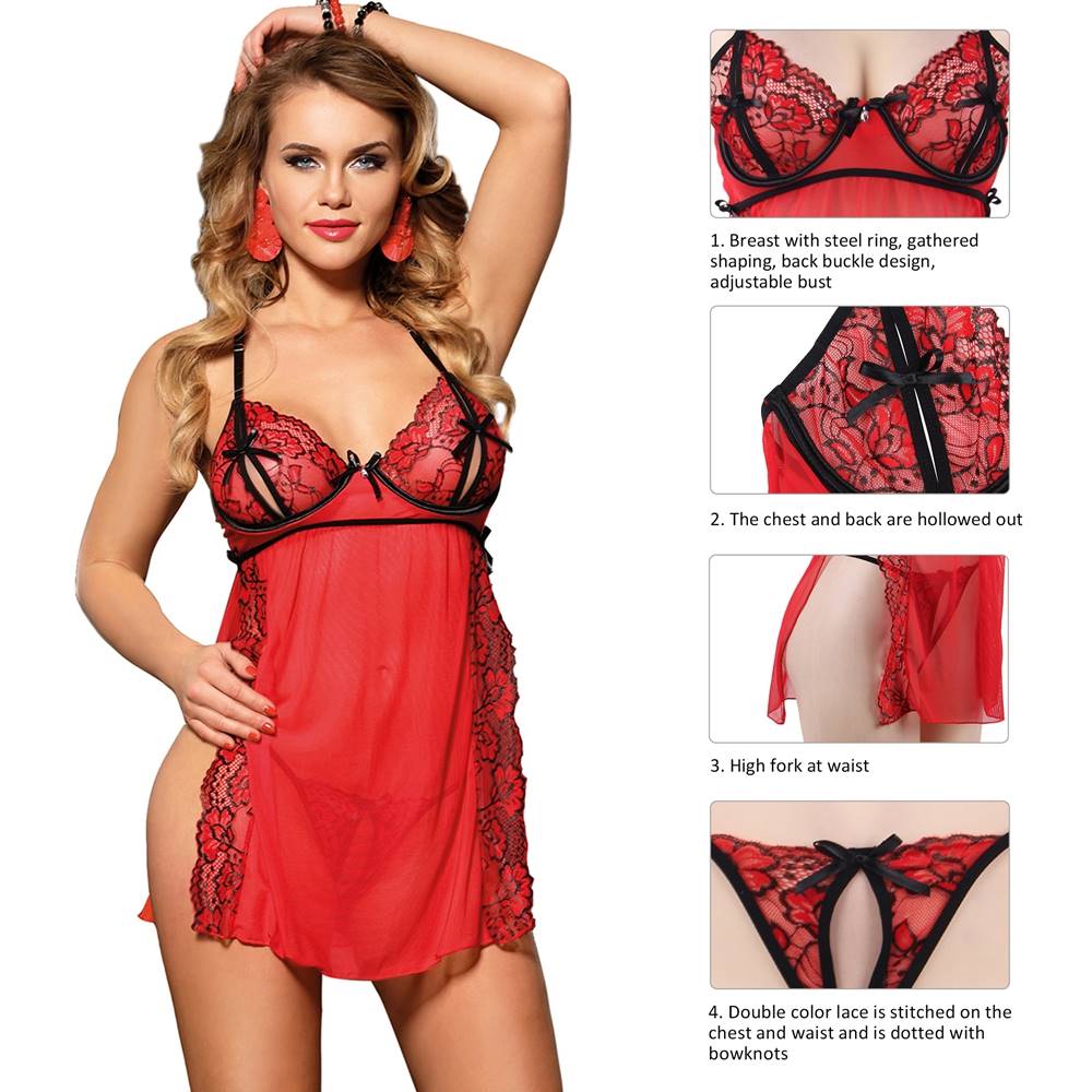 Velour & Co Women's Lace Babydoll