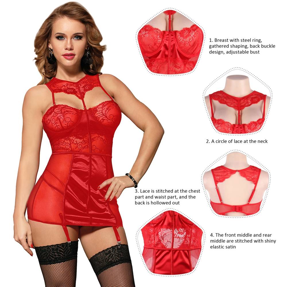 Velour & Co Women's Lace Babydoll