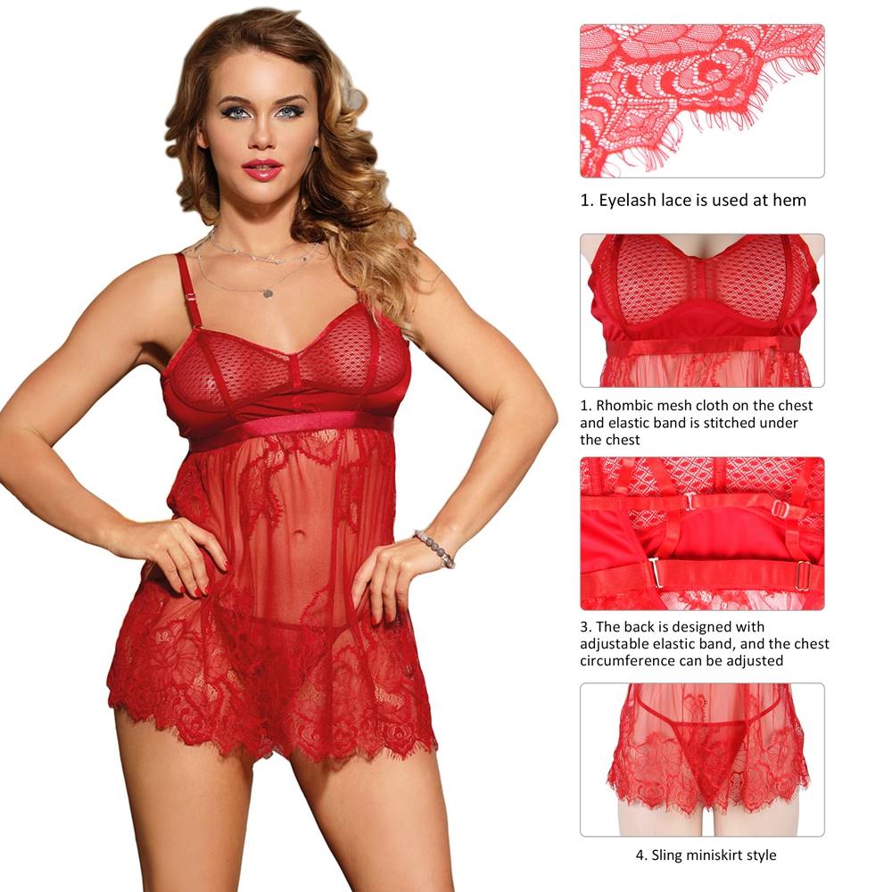 Velour & Co Women's Lace Babydoll