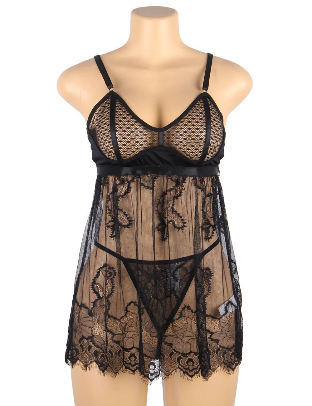 Velour & Co Women's Lace Babydoll