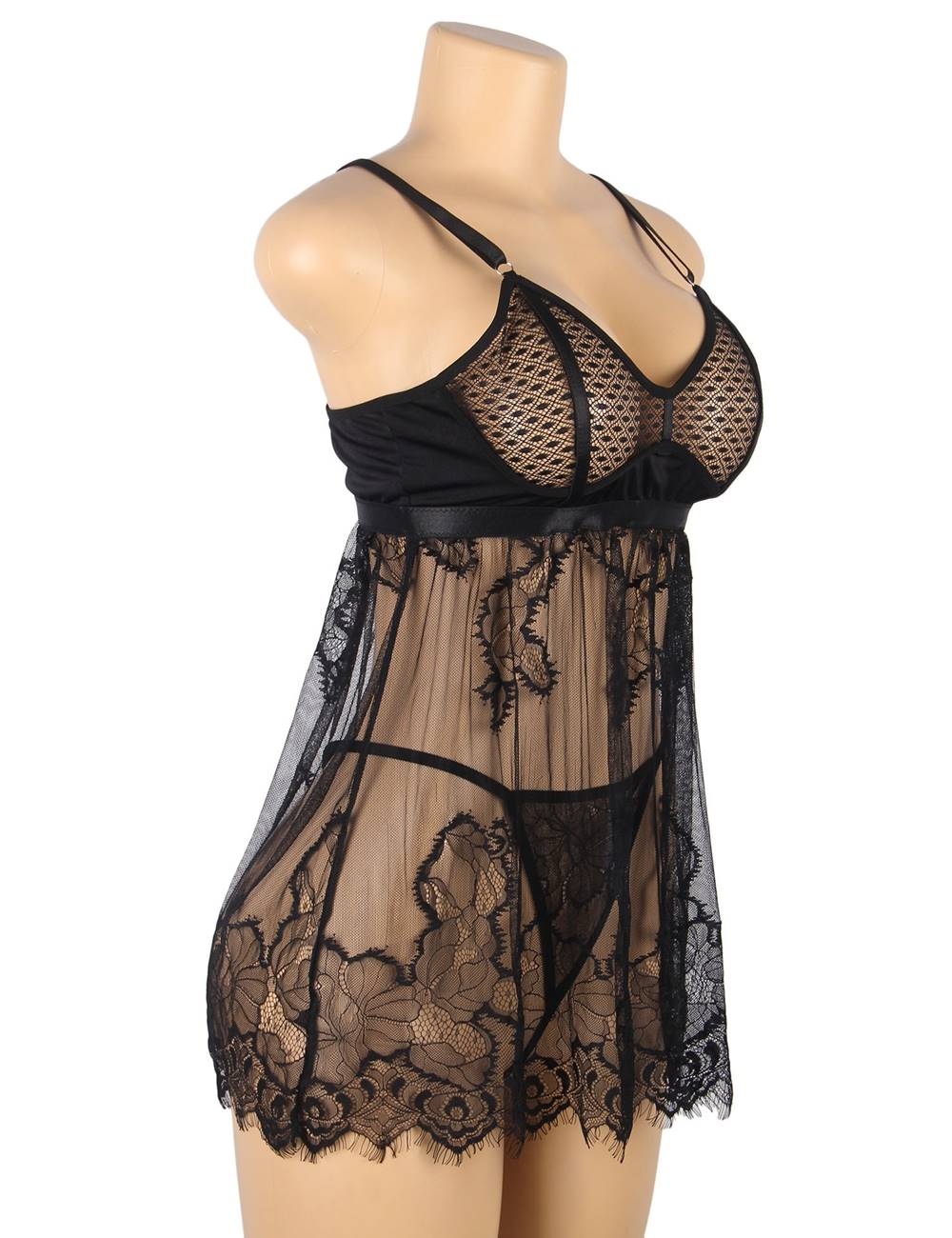 Velour & Co Women's Lace Babydoll