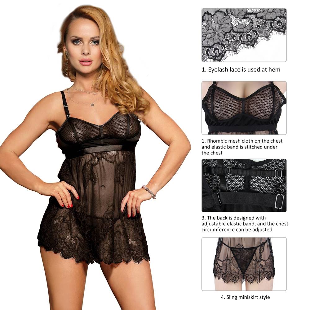 Velour & Co Women's Lace Babydoll