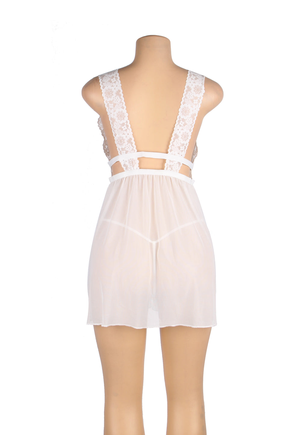 Velour & Co Women's Lace Babydoll White