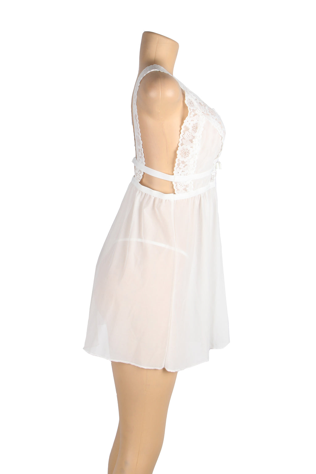 Velour & Co Women's Lace Babydoll White