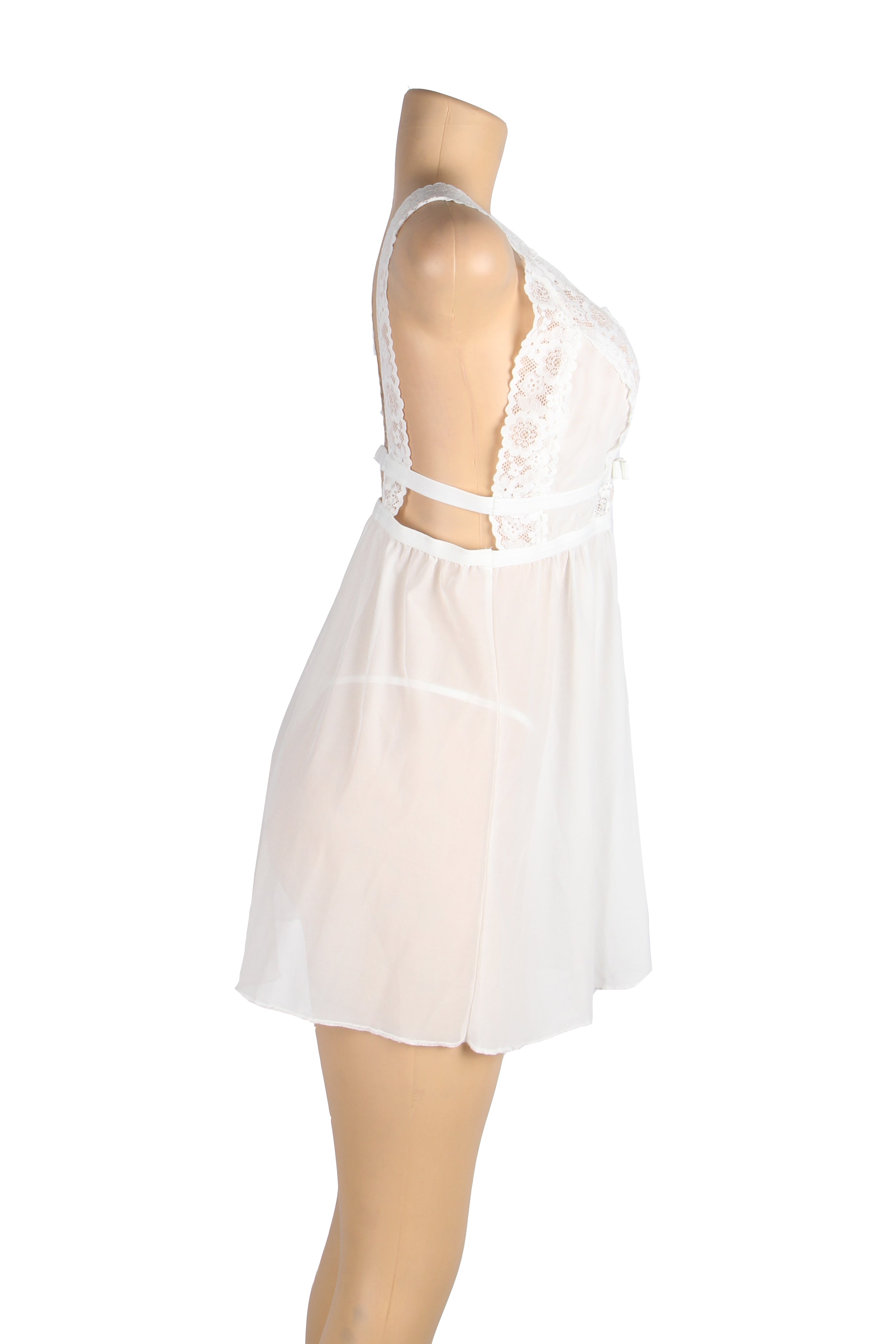 Velour & Co Women's Lace Babydoll White