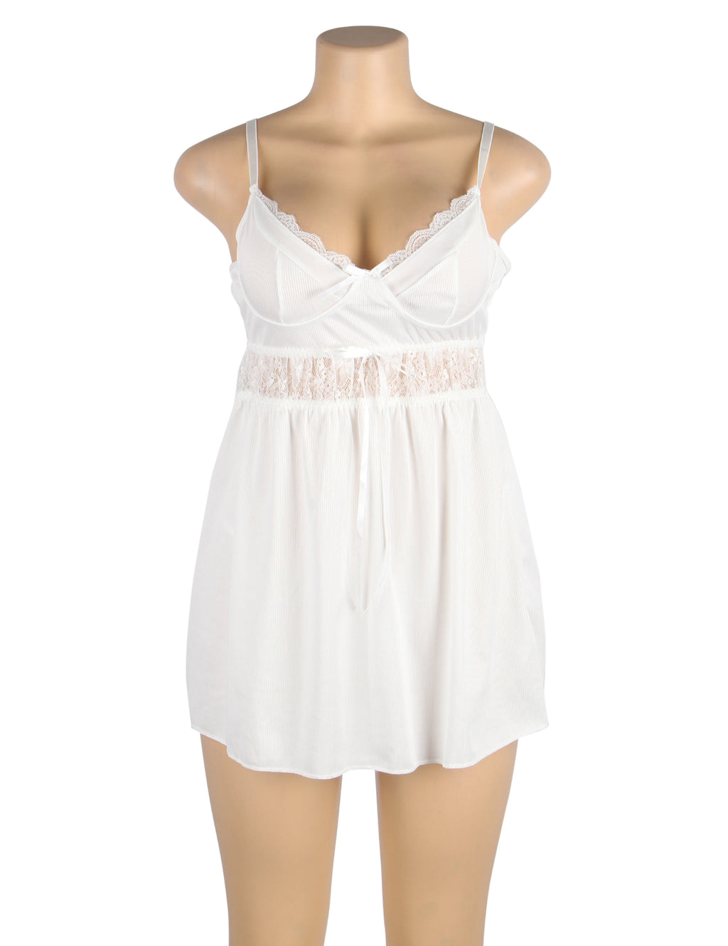 Velour & Co Women's Lace Babydoll White