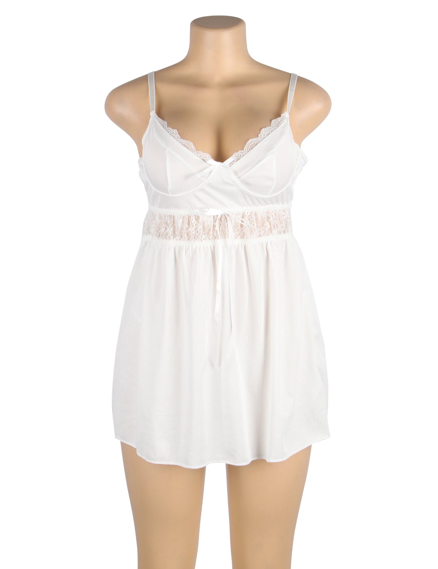 Velour & Co Women's Lace Babydoll White