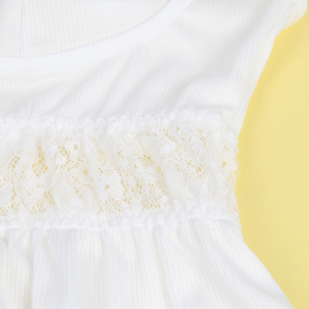 Velour & Co Women's Lace Babydoll White
