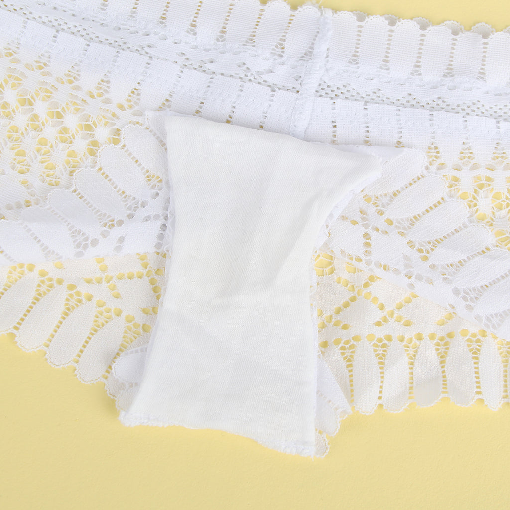 Velour & Co Women's Lace Knickers White - Women's Underwear
