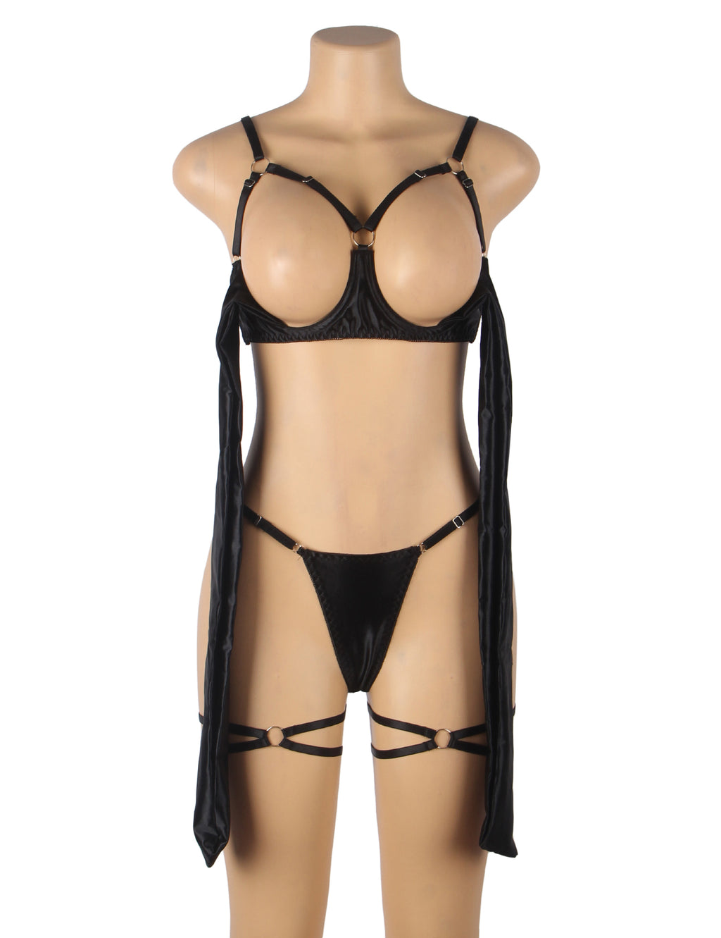 Velour & Co Women's Matching Bra & Knickers Set Black - Lingerie Set