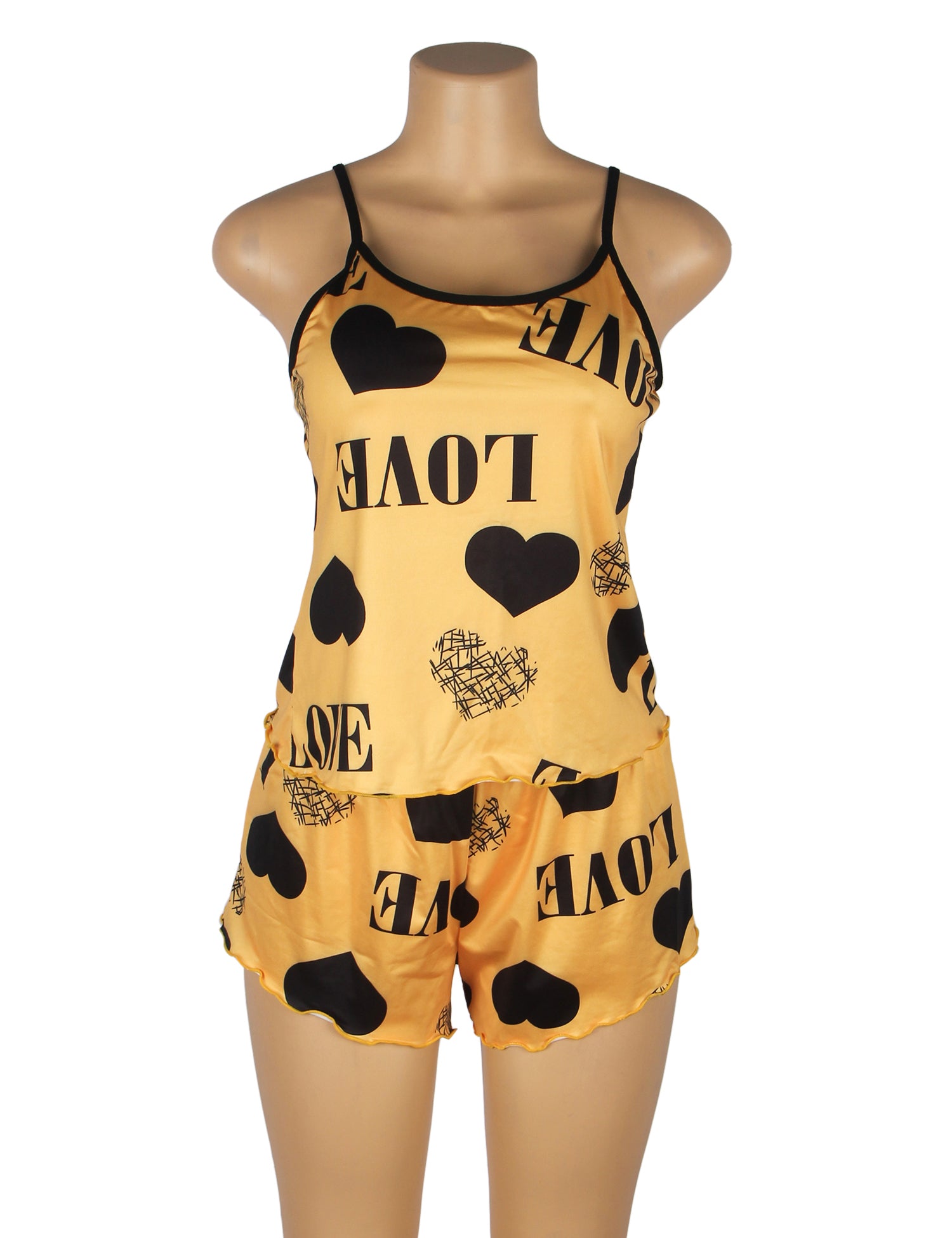 Velour & Co Women's Lace Babydoll Yellow