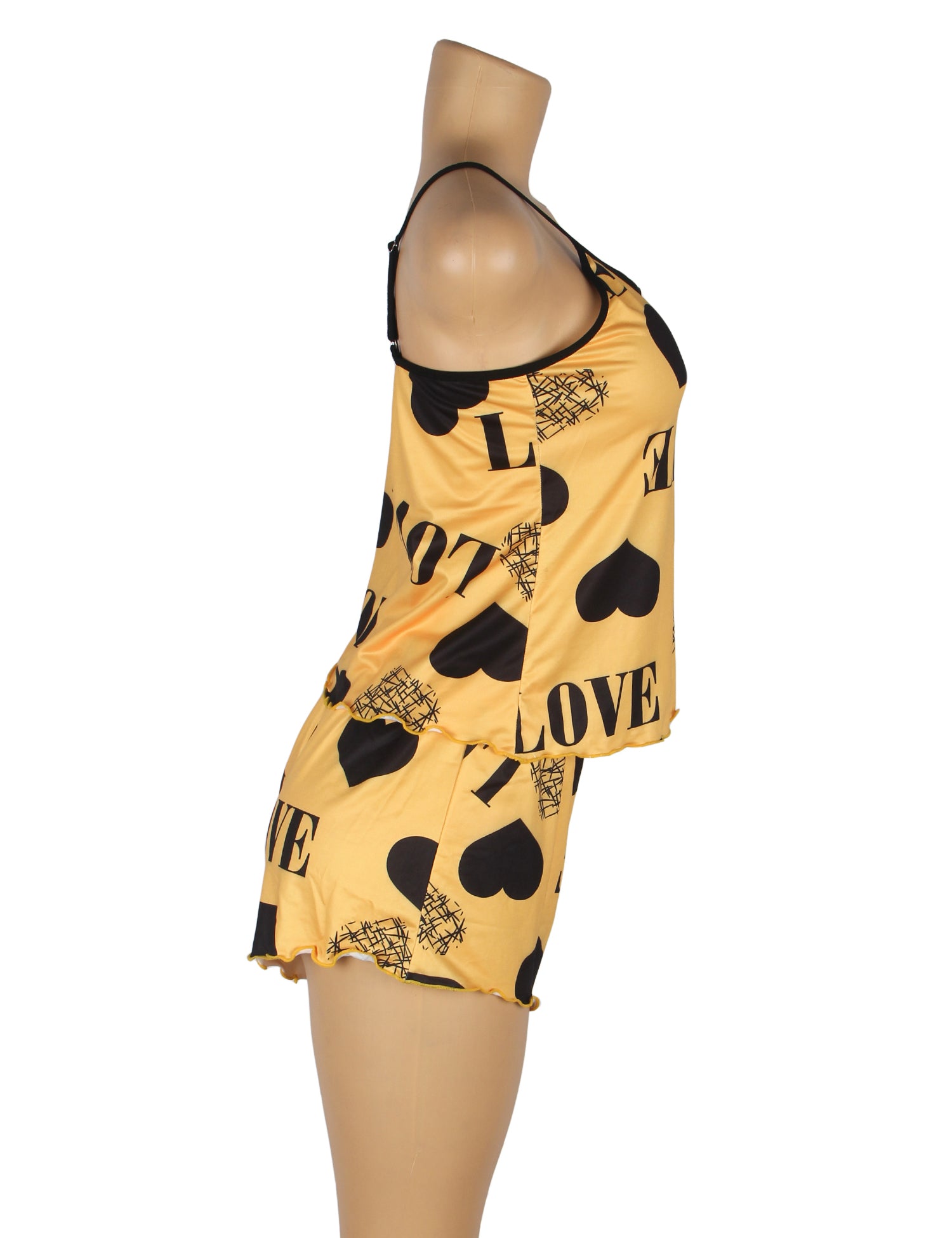 Velour & Co Women's Lace Babydoll Yellow