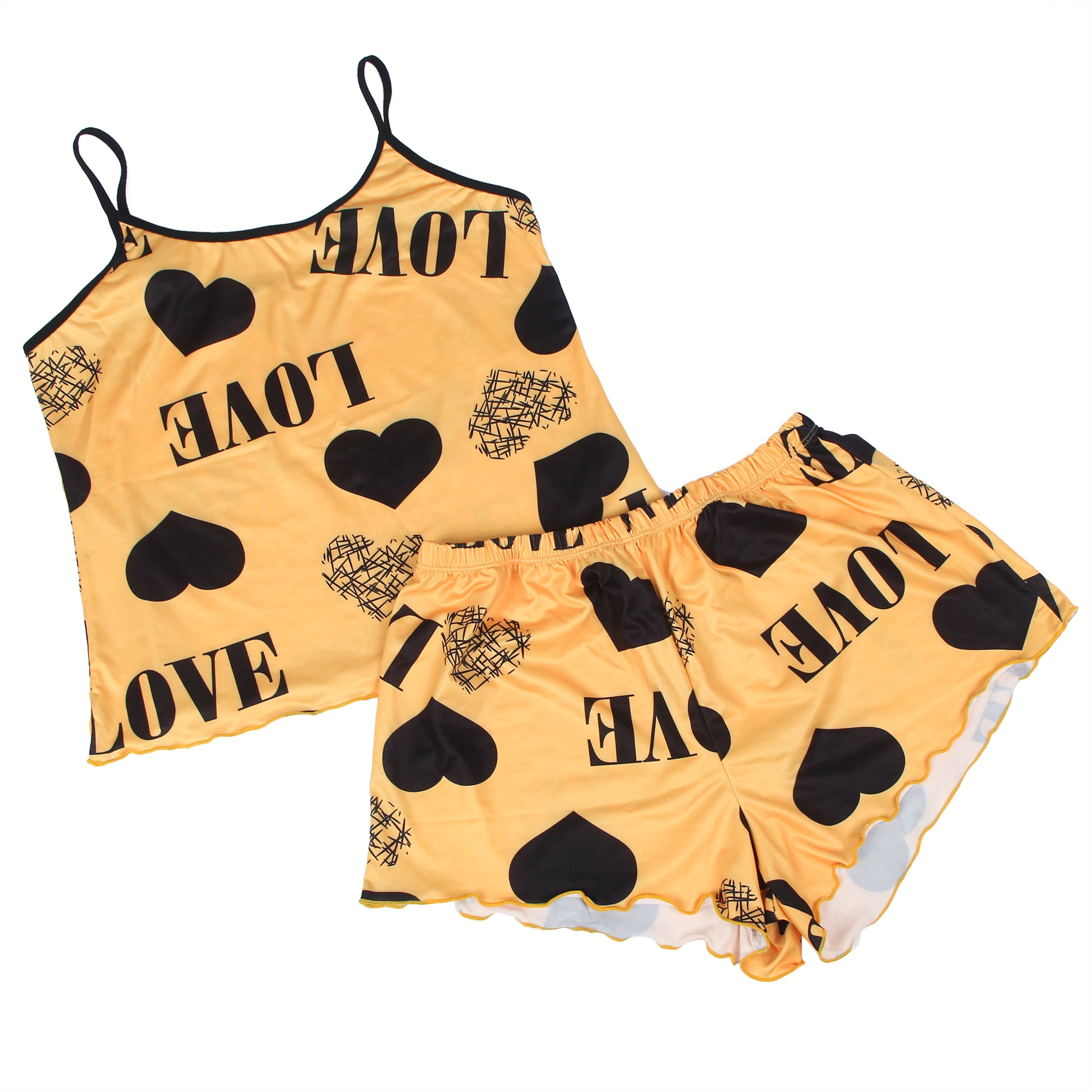 Velour & Co Women's Lace Babydoll Yellow