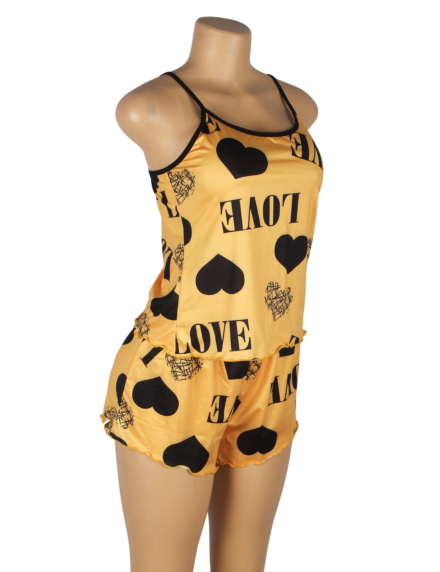 Velour & Co Women's Lace Babydoll Yellow