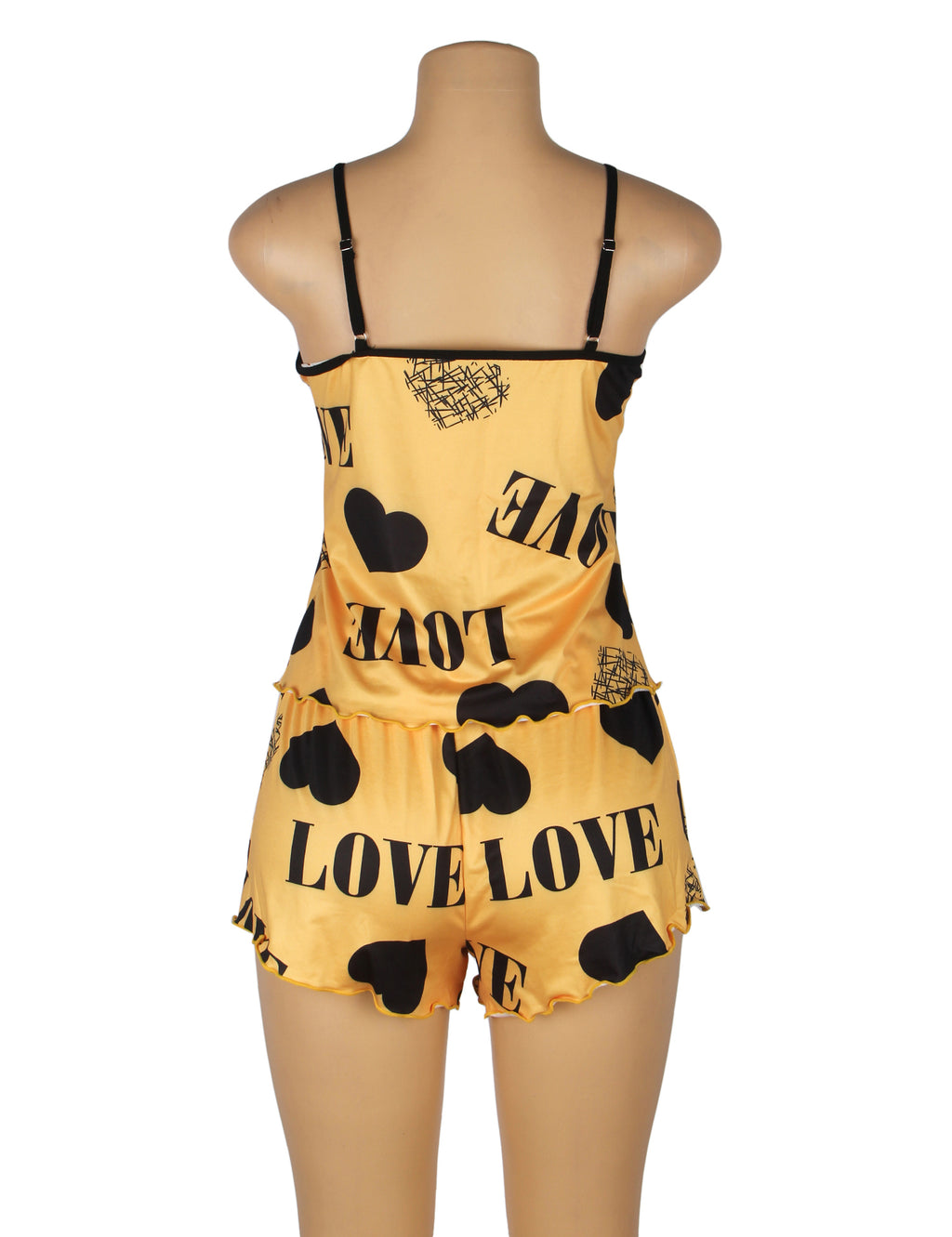 Velour & Co Women's Lace Babydoll Yellow