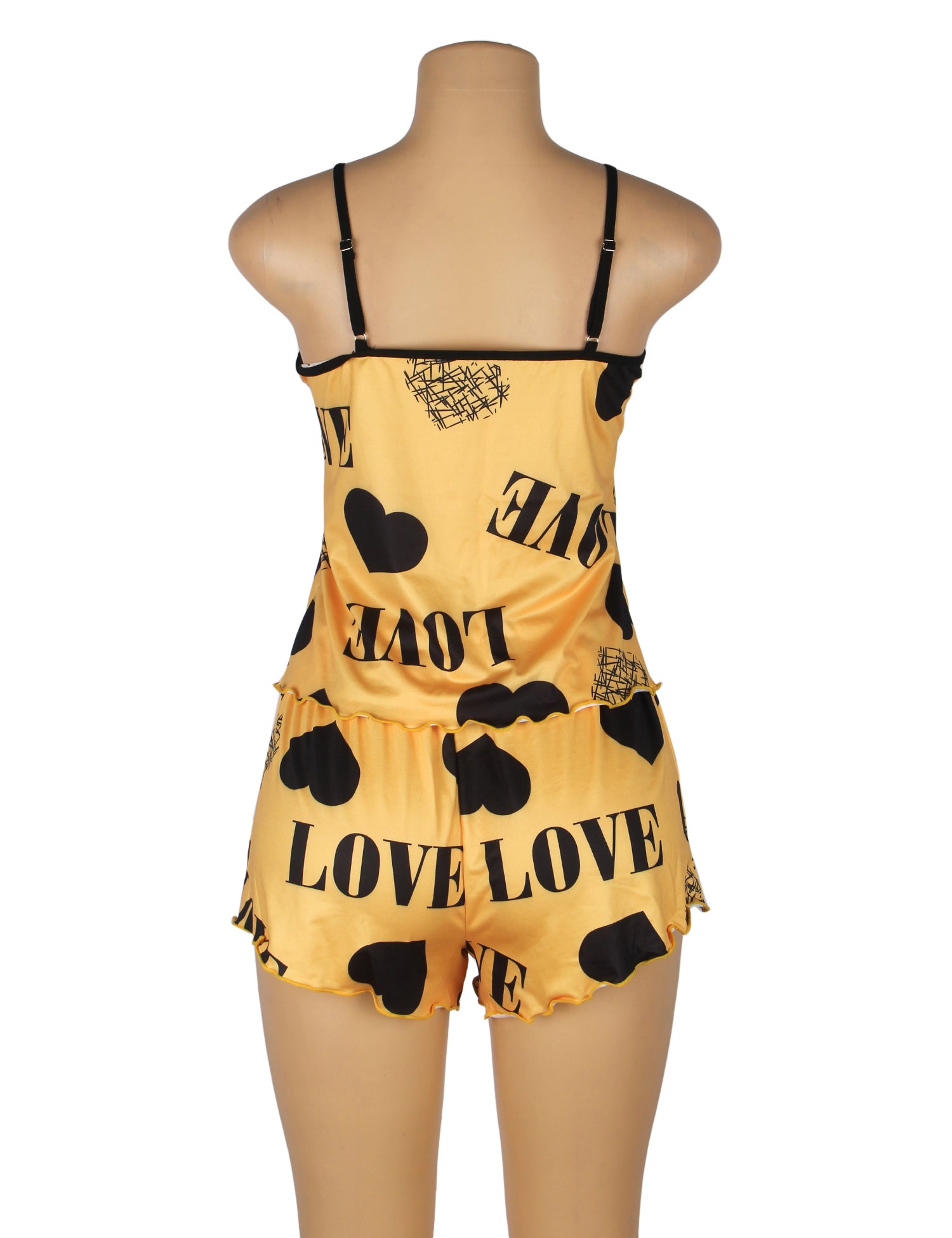 Velour & Co Women's Lace Babydoll Yellow