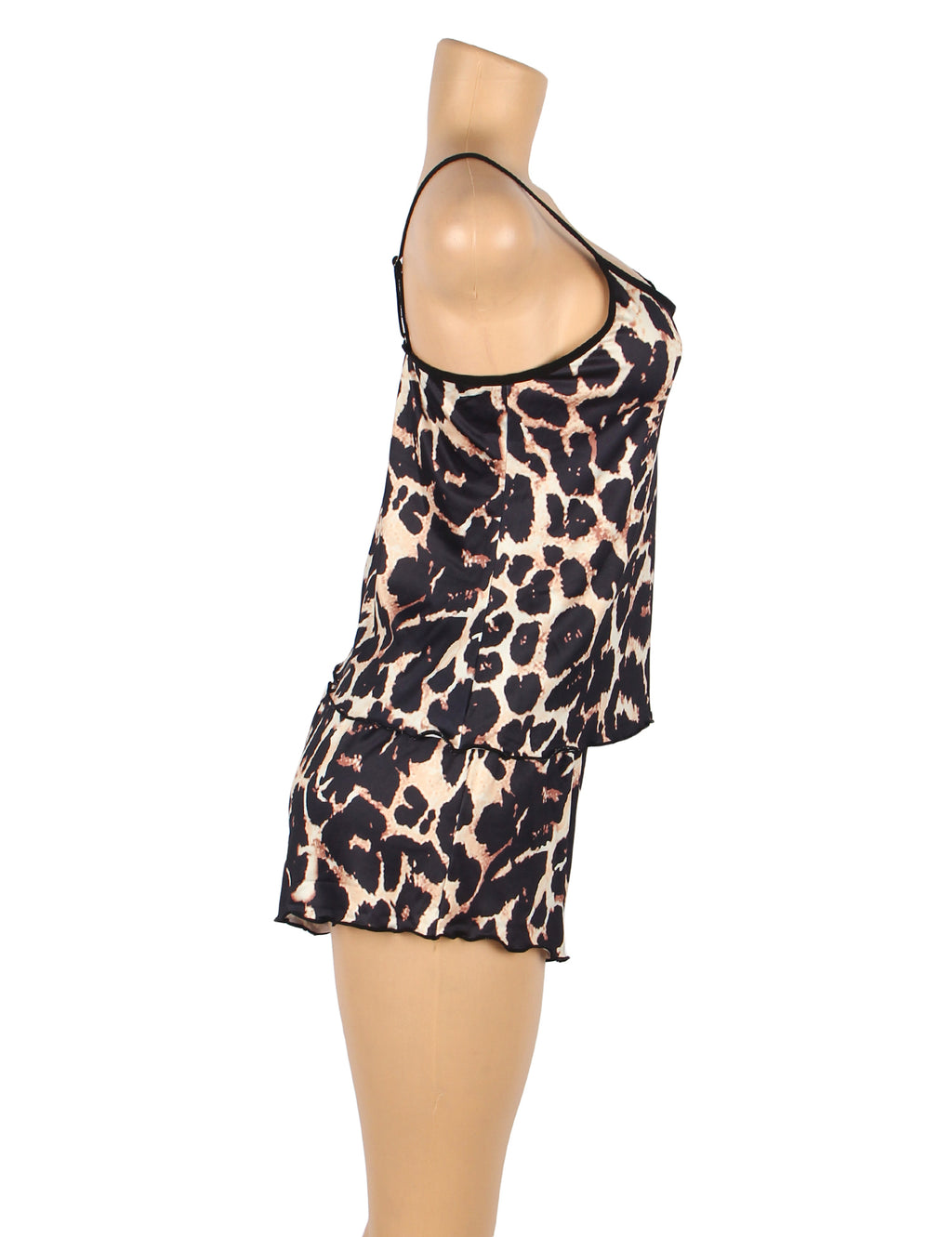 Velour & Co Women's Lace Babydoll Leopard