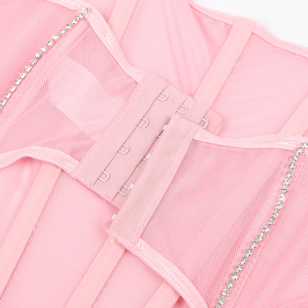 Velour & Co Women's Matching Bra & Knickers Set Pink - Lingerie Set