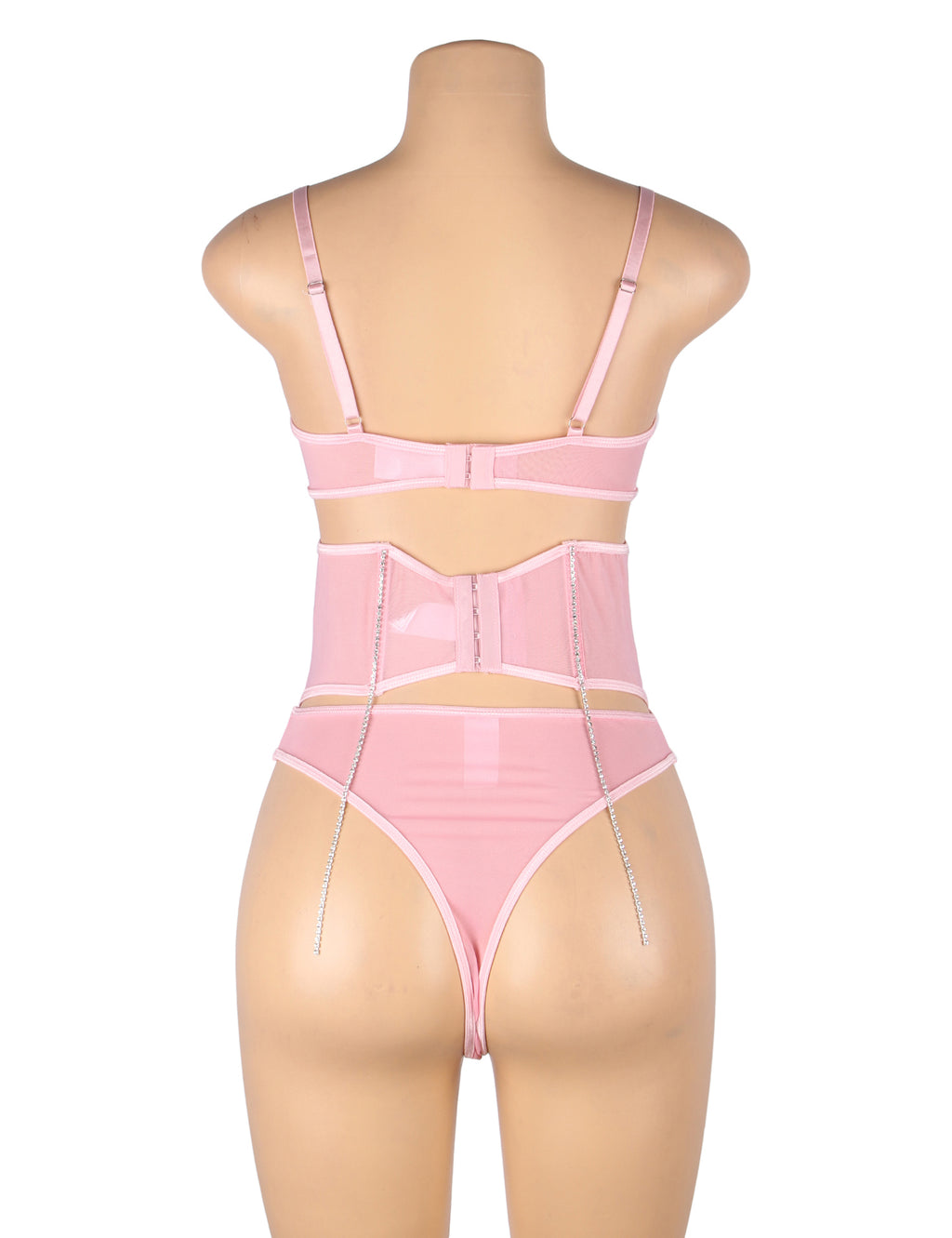Velour & Co Women's Matching Bra & Knickers Set Pink - Lingerie Set