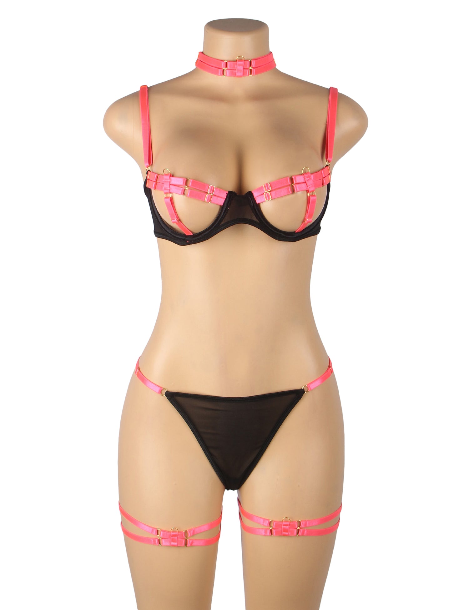 Velour & Co Women's Matching Bra & Knickers Set Rose - Lingerie Set