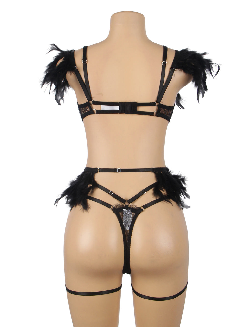Velour & Co Women's Matching Bra & Knickers Set Black - Lingerie Set