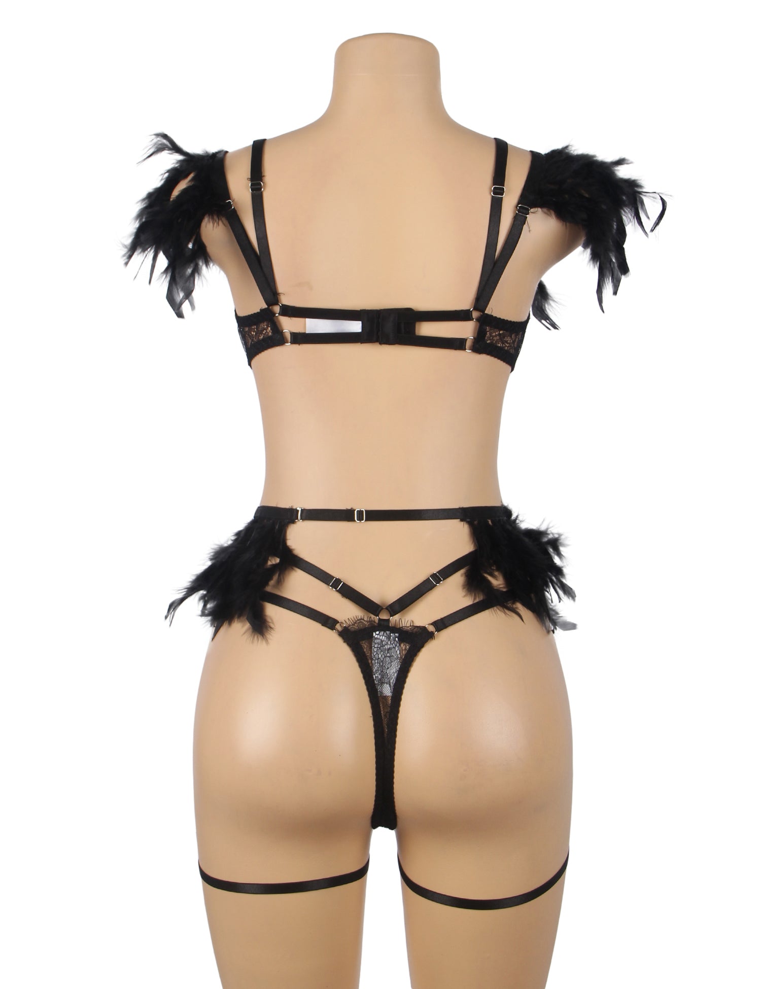 Velour & Co Women's Matching Bra & Knickers Set Black - Lingerie Set