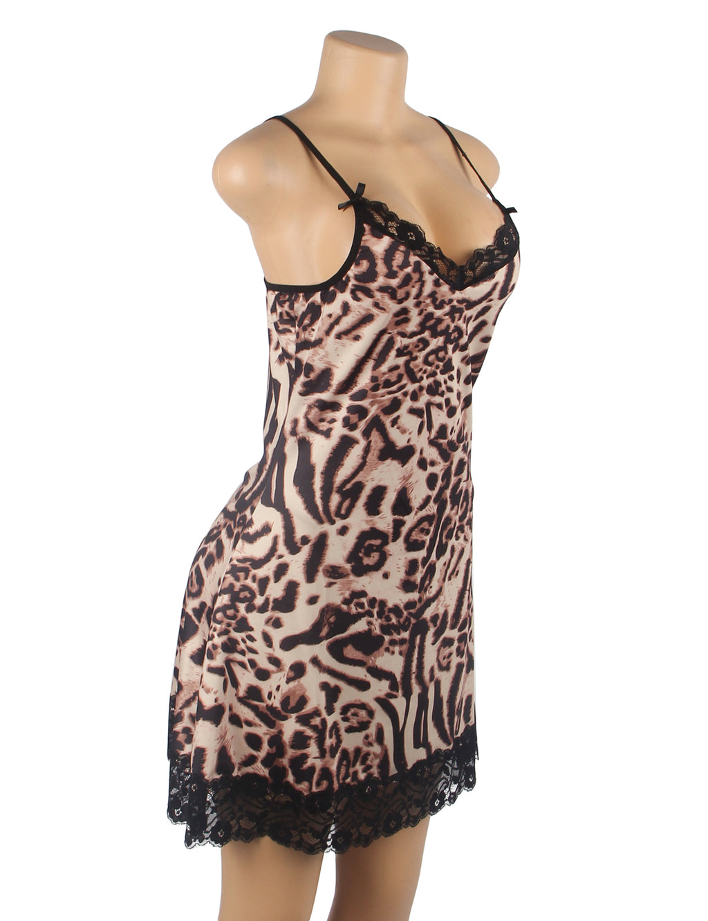 Velour & Co Women's Lace Babydoll Leopard