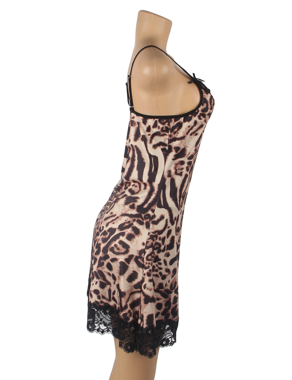 Velour & Co Women's Lace Babydoll Leopard