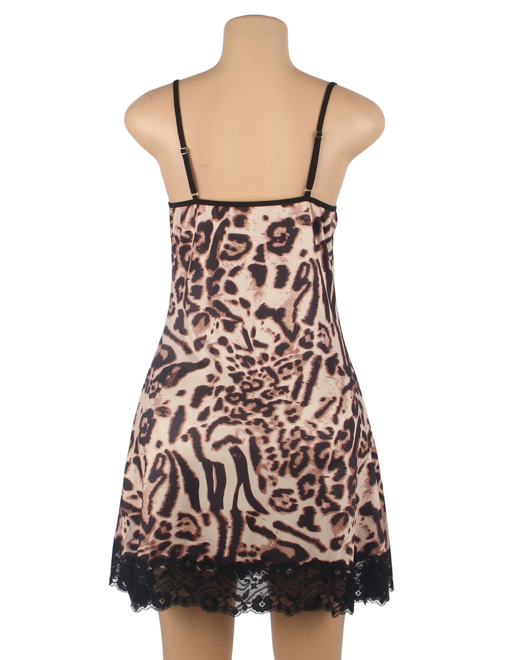 Velour & Co Women's Lace Babydoll Leopard