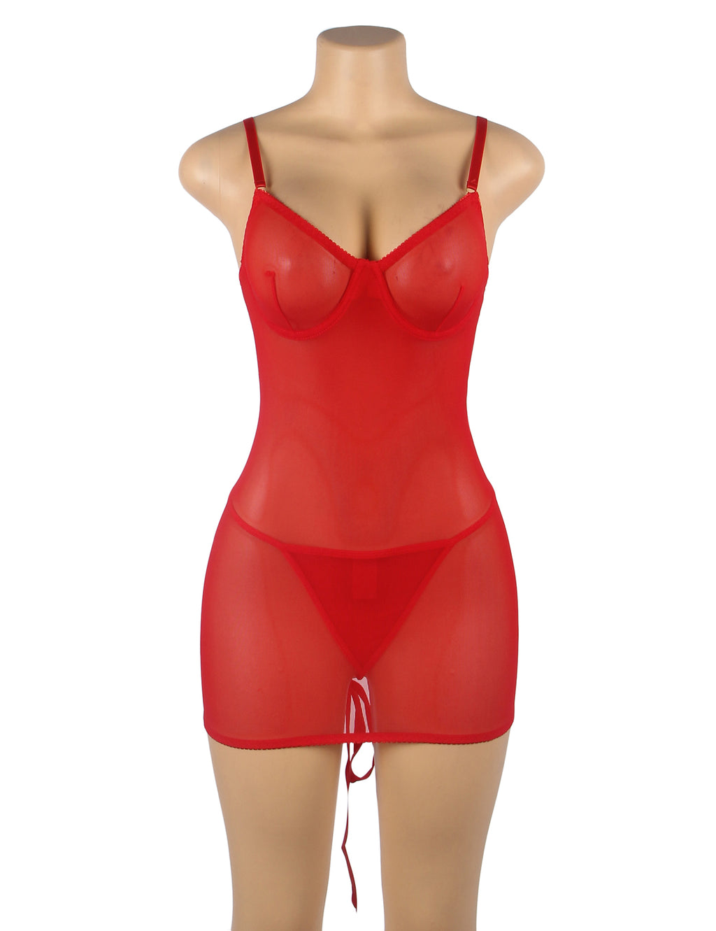 Velour & Co Women's Lace Babydoll Red
